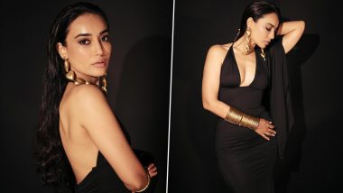 Surbhi Jyoti Flaunts Her Toned Figure in a Gorgeous Black Dress With a Plunging Neckline (View Pics)